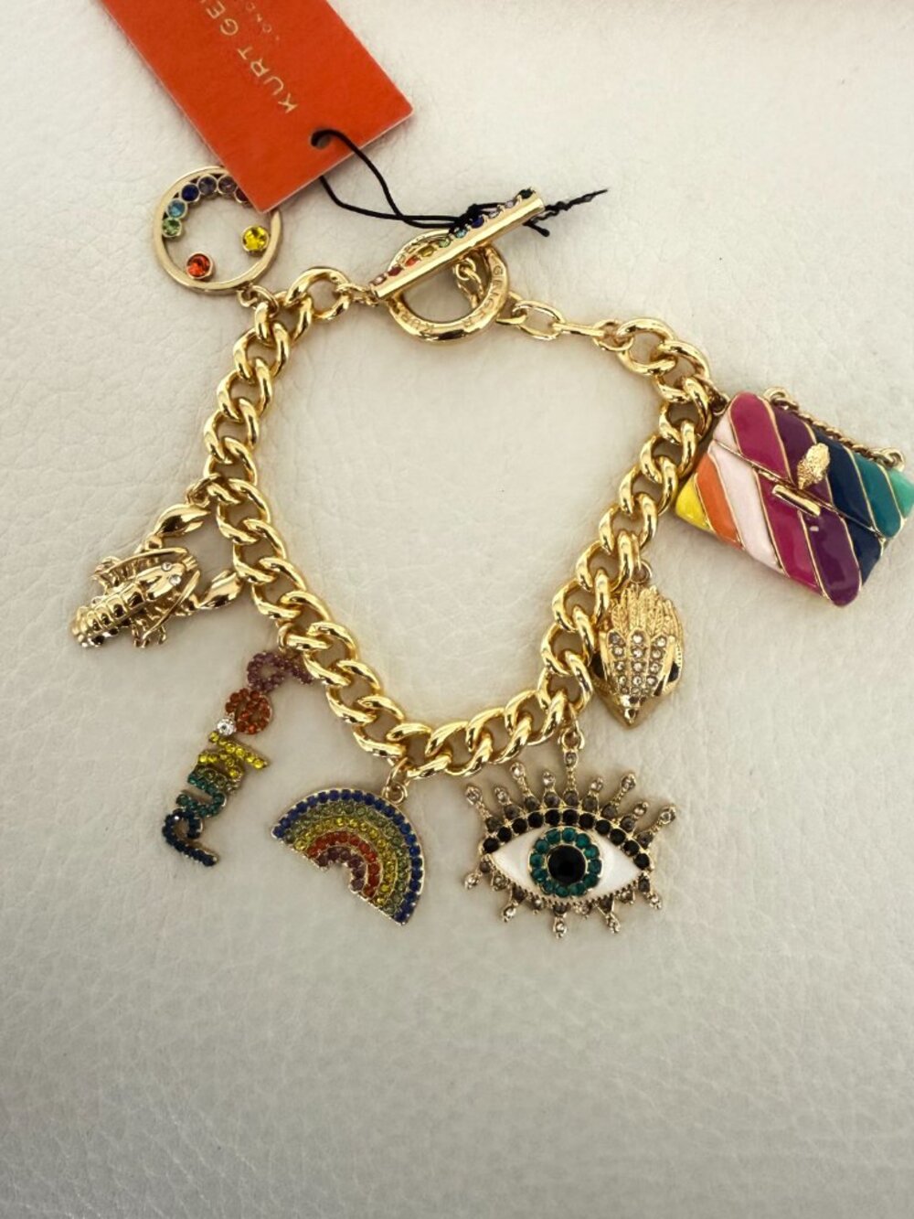 NWT KURT GEIGER LONDON MULTI CHARMS BRACELET W DUST BAG - Picture 6 of 6